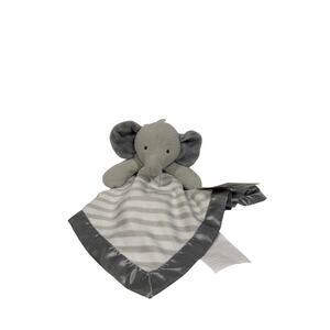 Cloud Island Target Elephant Striped Gray Satin Edge Lovey Security Blanket NEW